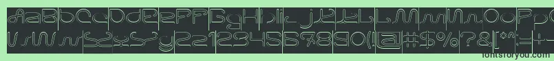 フォントLetting The Cabble Sleep Hollow Inverse – 緑の背景に黒い文字