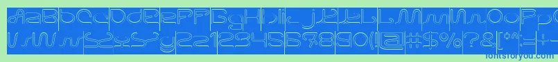 フォントLetting The Cabble Sleep Hollow Inverse – 青い文字は緑の背景です。