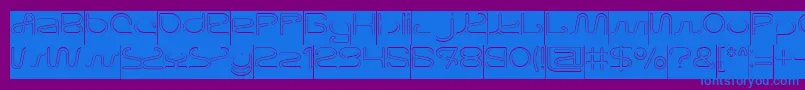 フォントLetting The Cabble Sleep Hollow Inverse – 紫色の背景に青い文字