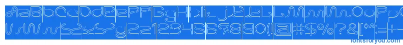 Letting The Cabble Sleep Hollow Inverse-Schriftart – Blaue Schriften auf weißem Hintergrund