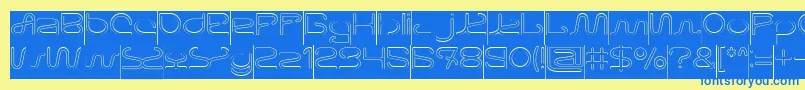Letting The Cabble Sleep Hollow Inverse-Schriftart – Blaue Schriften auf gelbem Hintergrund