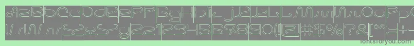 Letting The Cabble Sleep Hollow Inverse-fontti – harmaat kirjasimet vihreällä taustalla