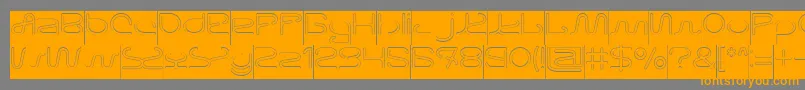 Letting The Cabble Sleep Hollow Inverse-Schriftart – Orangefarbene Schriften auf grauem Hintergrund