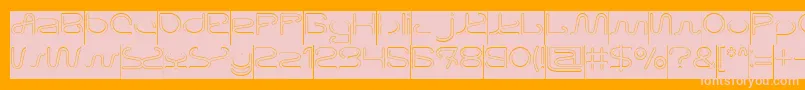 フォントLetting The Cabble Sleep Hollow Inverse – オレンジの背景にピンクのフォント
