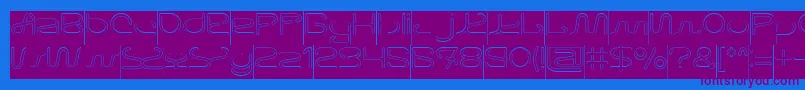 フォントLetting The Cabble Sleep Hollow Inverse – 紫色のフォント、青い背景
