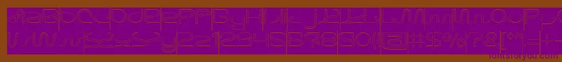 Letting The Cabble Sleep Hollow Inverse-Schriftart – Violette Schriften auf braunem Hintergrund
