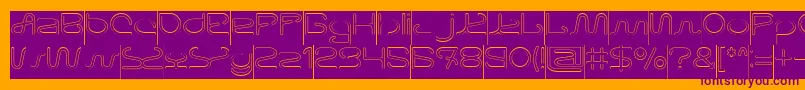 フォントLetting The Cabble Sleep Hollow Inverse – オレンジの背景に紫のフォント