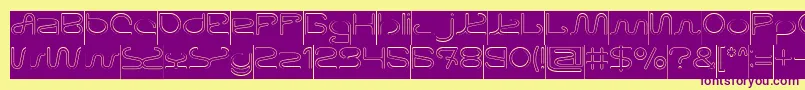 Шрифт Letting The Cabble Sleep Hollow Inverse – фиолетовые шрифты на жёлтом фоне
