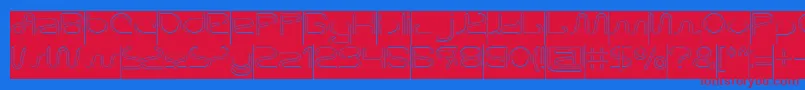 Letting The Cabble Sleep Hollow Inverse-Schriftart – Rote Schriften auf blauem Hintergrund