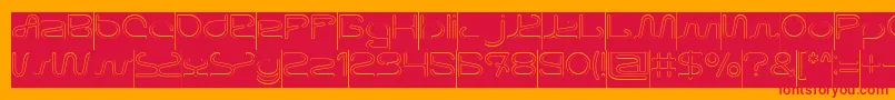 Шрифт Letting The Cabble Sleep Hollow Inverse – красные шрифты на оранжевом фоне