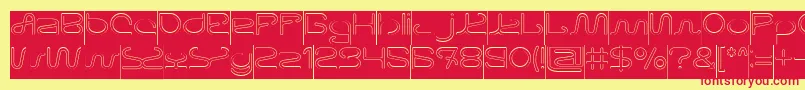 Letting The Cabble Sleep Hollow Inverse-Schriftart – Rote Schriften auf gelbem Hintergrund