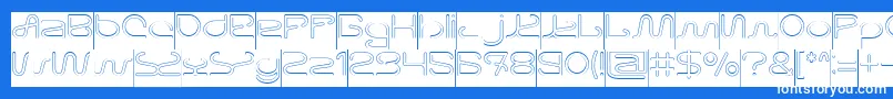 フォントLetting The Cabble Sleep Hollow Inverse – 青い背景に白い文字