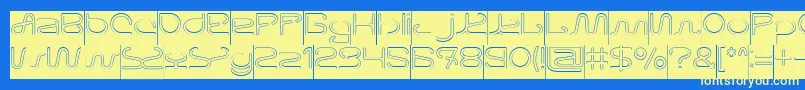 Шрифт Letting The Cabble Sleep Hollow Inverse – жёлтые шрифты на синем фоне