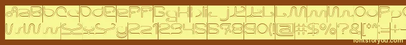 Шрифт Letting The Cabble Sleep Hollow Inverse – жёлтые шрифты на коричневом фоне