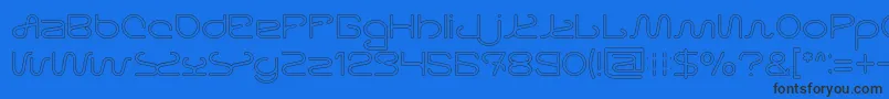 Шрифт Letting The Cabble Sleep Hollow – чёрные шрифты на синем фоне