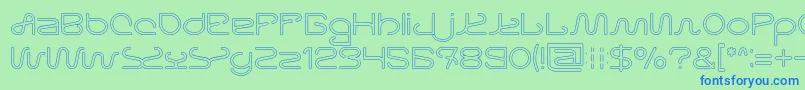 フォントLetting The Cabble Sleep Hollow – 青い文字は緑の背景です。