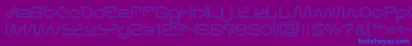 Letting The Cabble Sleep Hollow-Schriftart – Blaue Schriften auf violettem Hintergrund