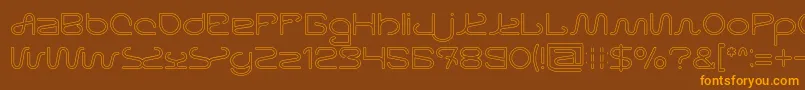 Letting The Cabble Sleep Hollow Font – Orange Fonts on Brown Background