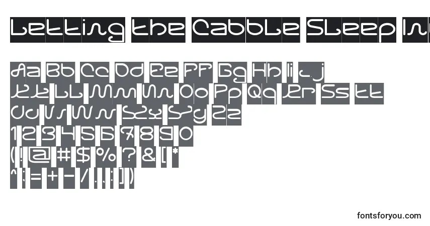Schriftart Letting The Cabble Sleep Inverse – Alphabet, Zahlen, spezielle Symbole