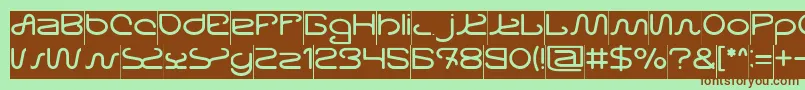 Шрифт Letting The Cabble Sleep Inverse – коричневые шрифты на зелёном фоне