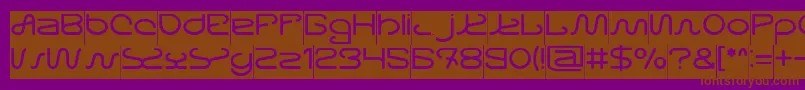 Шрифт Letting The Cabble Sleep Inverse – коричневые шрифты на фиолетовом фоне