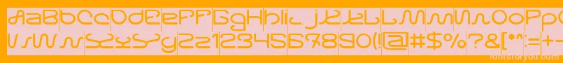 Шрифт Letting The Cabble Sleep Inverse – розовые шрифты на оранжевом фоне