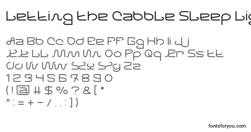 Letting The Cabble Sleep Light Font – alphabet, numbers, special characters