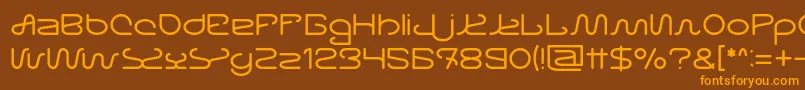 Letting The Cabble Sleep Light Font – Orange Fonts on Brown Background