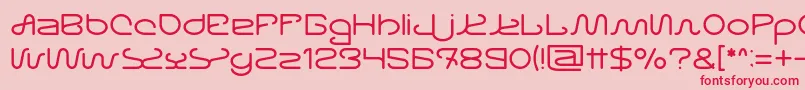 Letting The Cabble Sleep Light Font – Red Fonts on Pink Background