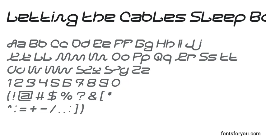 A fonte Letting The Cables Sleep Bold Italic – alfabeto, números, caracteres especiais