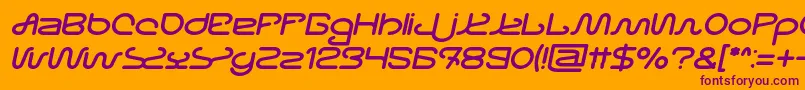 Letting The Cables Sleep Bold Italic Font – Purple Fonts on Orange Background