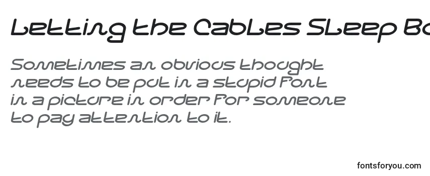 Überblick über die Schriftart Letting The Cables Sleep Bold Italic