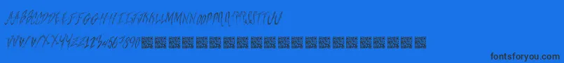 Freshsteaks-Schriftart – Schwarze Schriften auf blauem Hintergrund