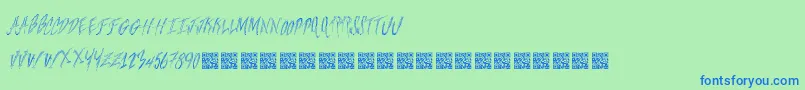 More about Freshsteaks Font Freshsteaks Font – Blue Fonts on Green Background