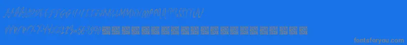 Freshsteaks-Schriftart – Graue Schriften auf blauem Hintergrund