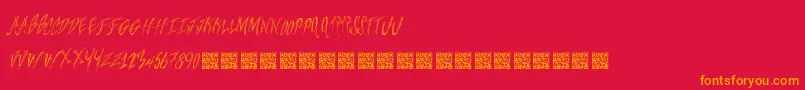 Freshsteaks-Schriftart – Orangefarbene Schriften auf rotem Hintergrund