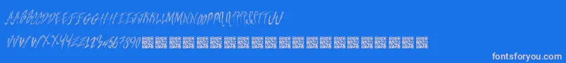 Freshsteaks-Schriftart – Rosa Schriften auf blauem Hintergrund