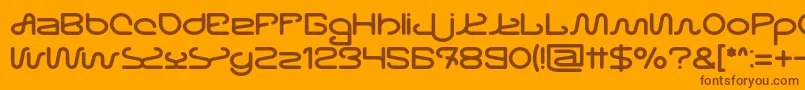 Letting The Cables Sleep Bold Font – Brown Fonts on Orange Background
