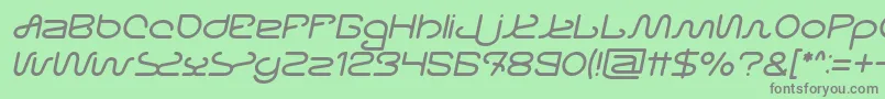 Letting The Cables Sleep Italic Font – Gray Fonts on Green Background