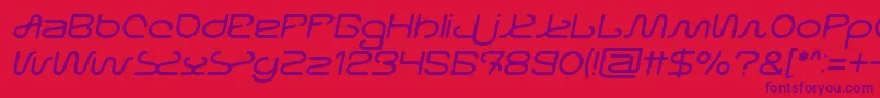 Letting The Cables Sleep Italic Font – Purple Fonts on Red Background