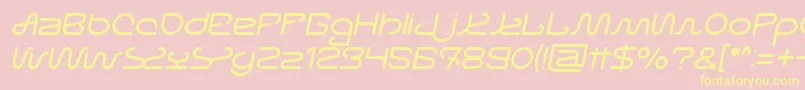 Letting The Cables Sleep Italic Font – Yellow Fonts on Pink Background