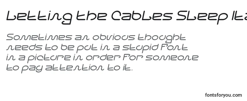 Review of the Letting The Cables Sleep Italic Font