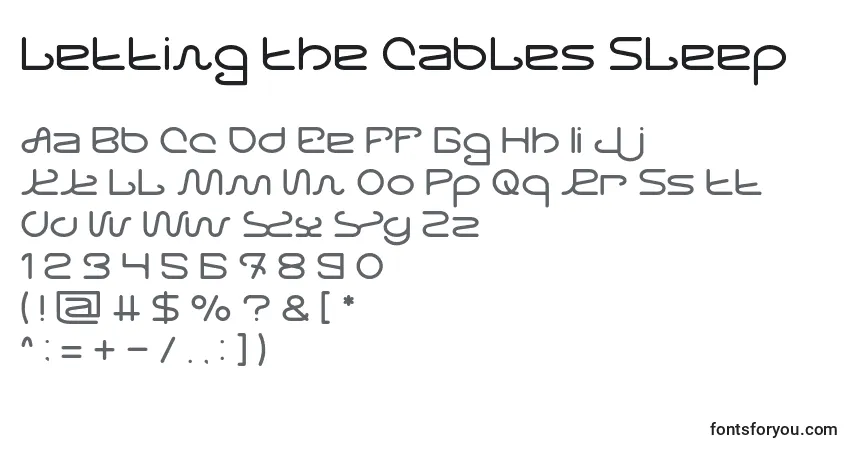 Czcionka Letting The Cables Sleep – alfabet, cyfry, specjalne znaki
