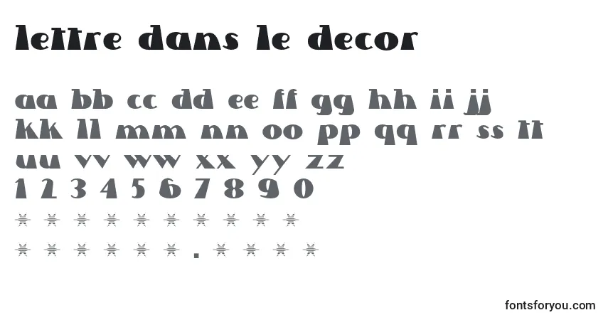 Schriftart Lettre Dans Le Decor – Alphabet, Zahlen, spezielle Symbole