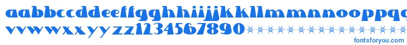 フォントLettre Dans Le Decor – 白い背景に青い文字