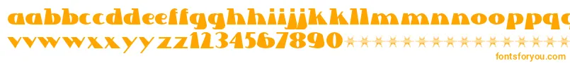 Lettre Dans Le Decor-Schriftart – Orangefarbene Schriften auf weißem Hintergrund