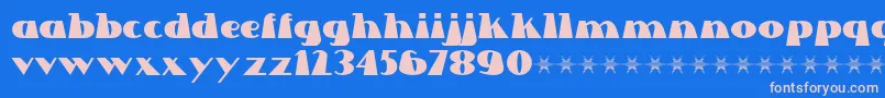 フォントLettre Dans Le Decor – ピンクの文字、青い背景