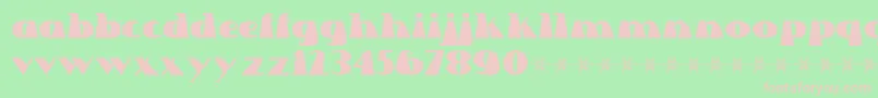 フォントLettre Dans Le Decor – 緑の背景にピンクのフォント