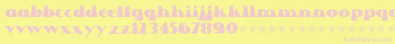 Lettre Dans Le Decor Font – Pink Fonts on Yellow Background