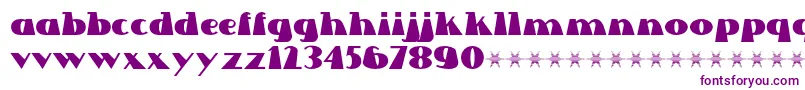 フォントLettre Dans Le Decor – 白い背景に紫のフォント